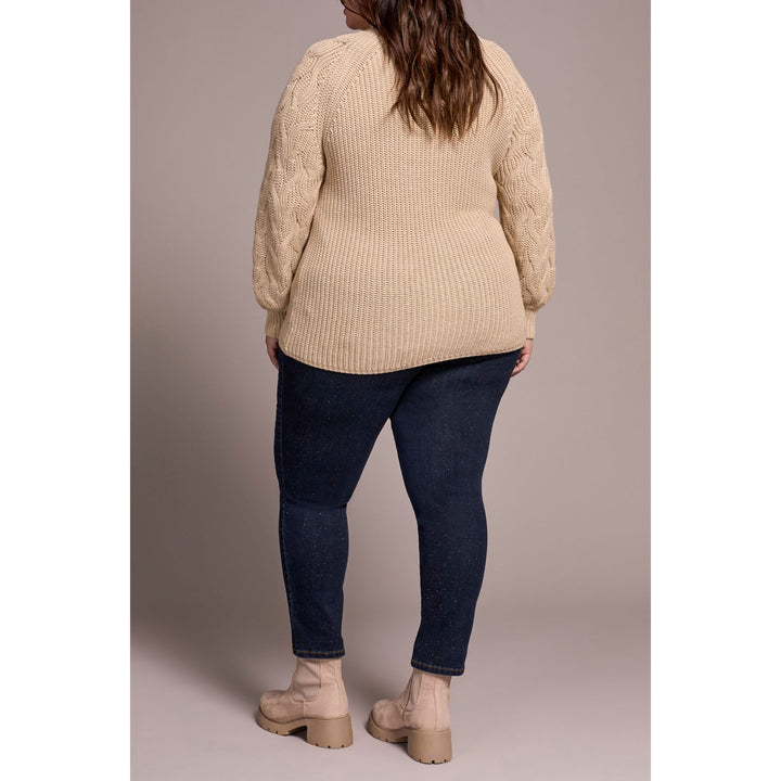 Pull à col montant en maille torsadée