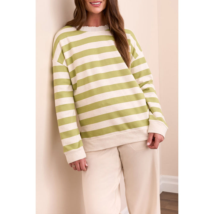 Haut à col ras du cou avec détails côtelés