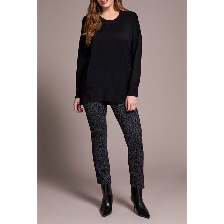 Pull tunique à col rond et épaules tombantes