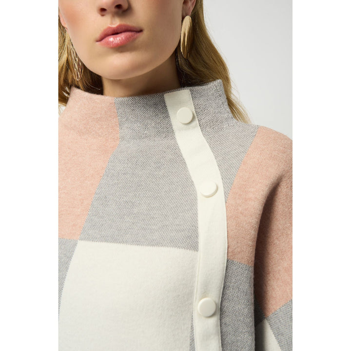 Top de punto tipo suéter de jacquard a cuadros