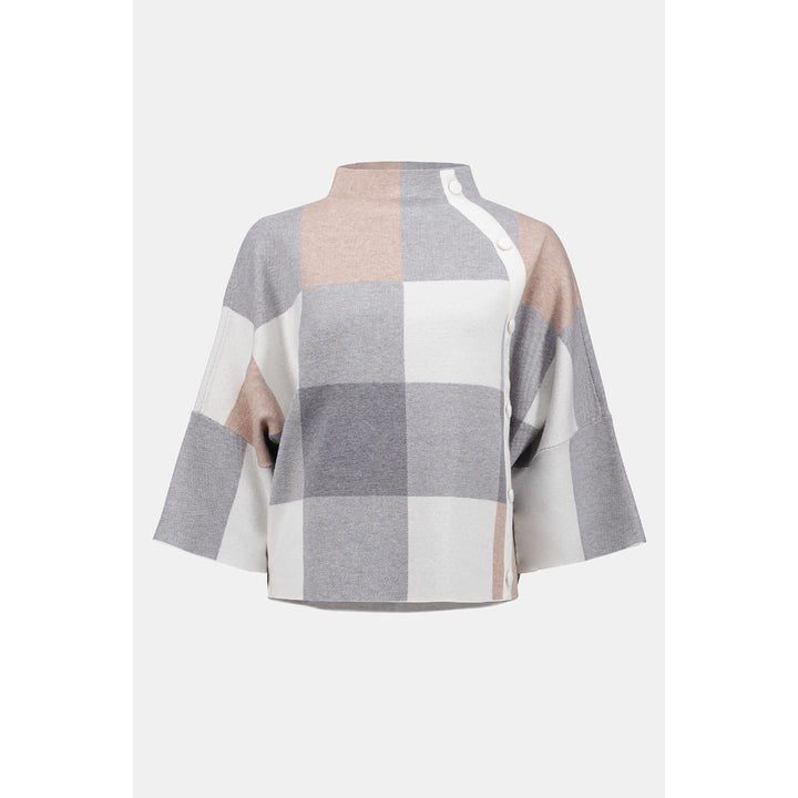 Top de punto tipo suéter de jacquard a cuadros