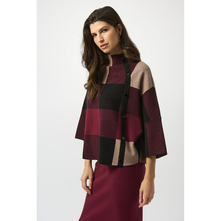 Top de punto tipo suéter de jacquard a cuadros