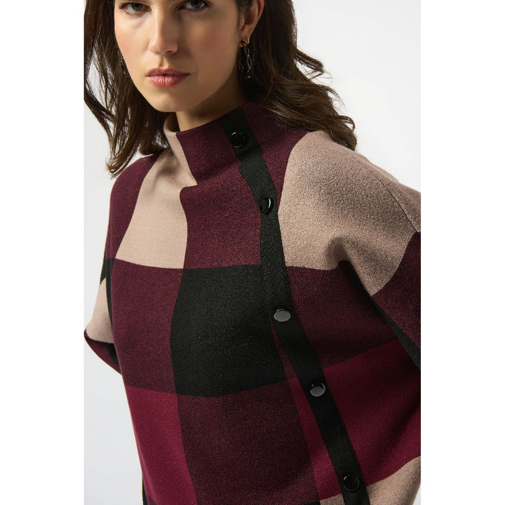 Top de punto tipo suéter de jacquard a cuadros