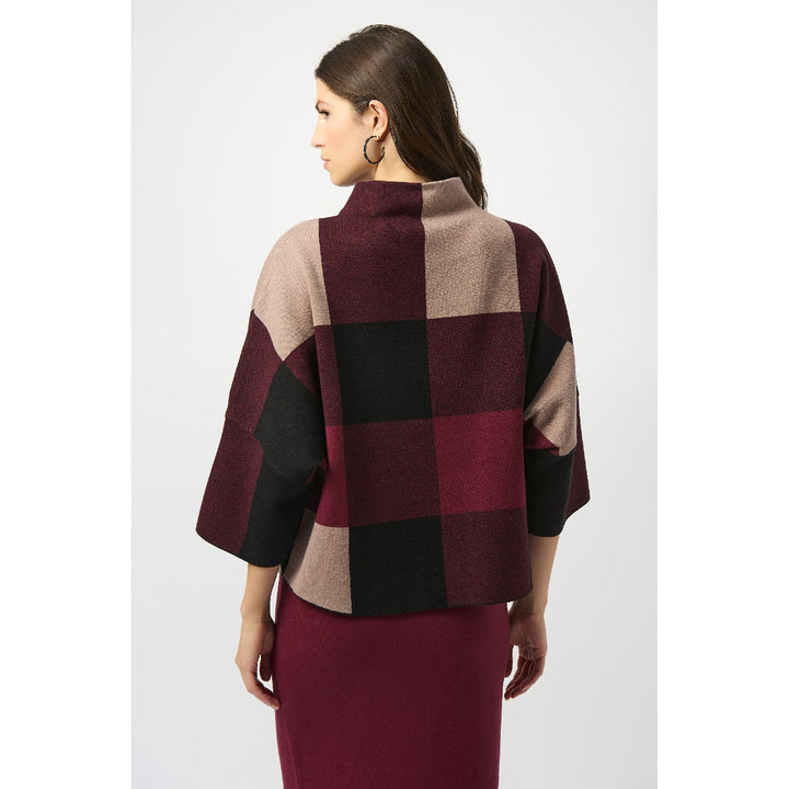 Top de punto tipo suéter de jacquard a cuadros