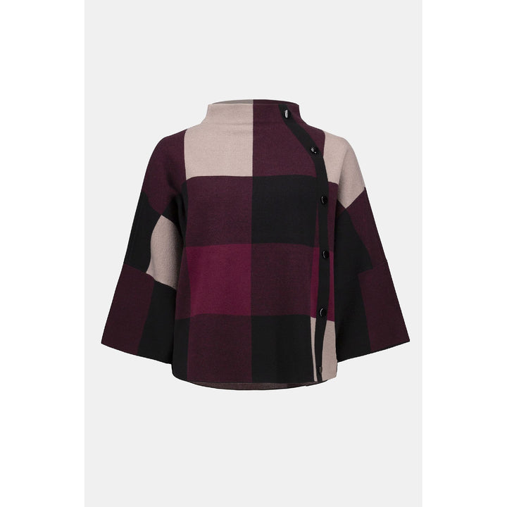 Top de punto tipo suéter de jacquard a cuadros