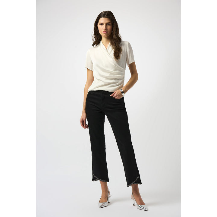 Satin And Silky Knit Wrap Top