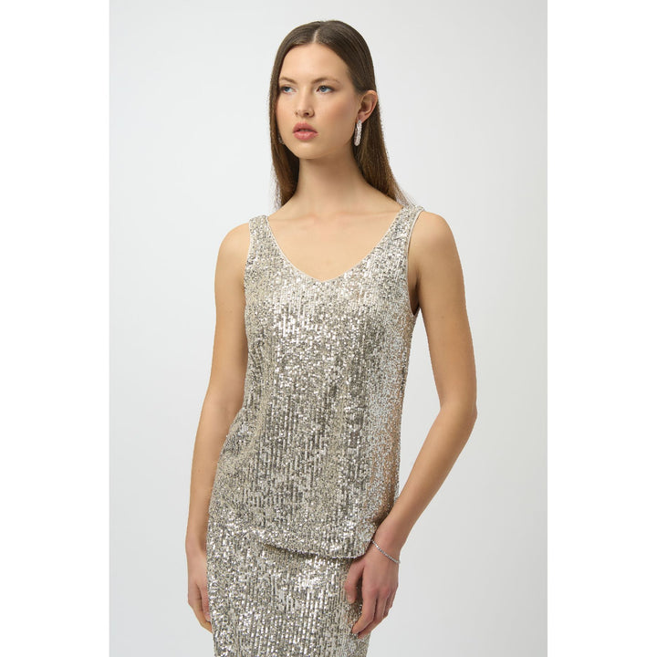Jersey de cuello en V con lentejuelas