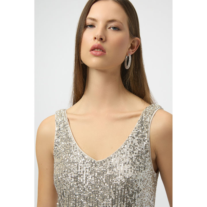 Jersey de cuello en V con lentejuelas