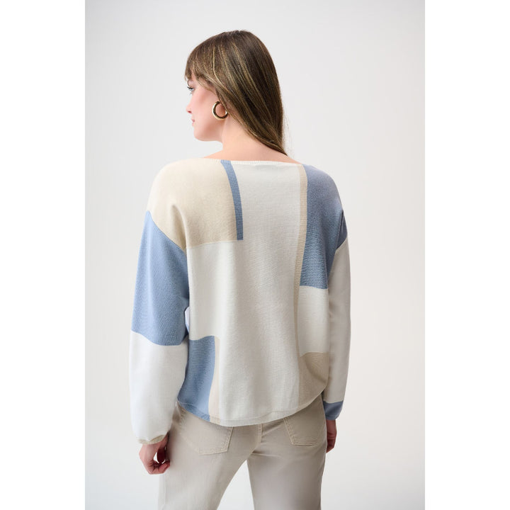 Pull color block en fil de viscose brossé