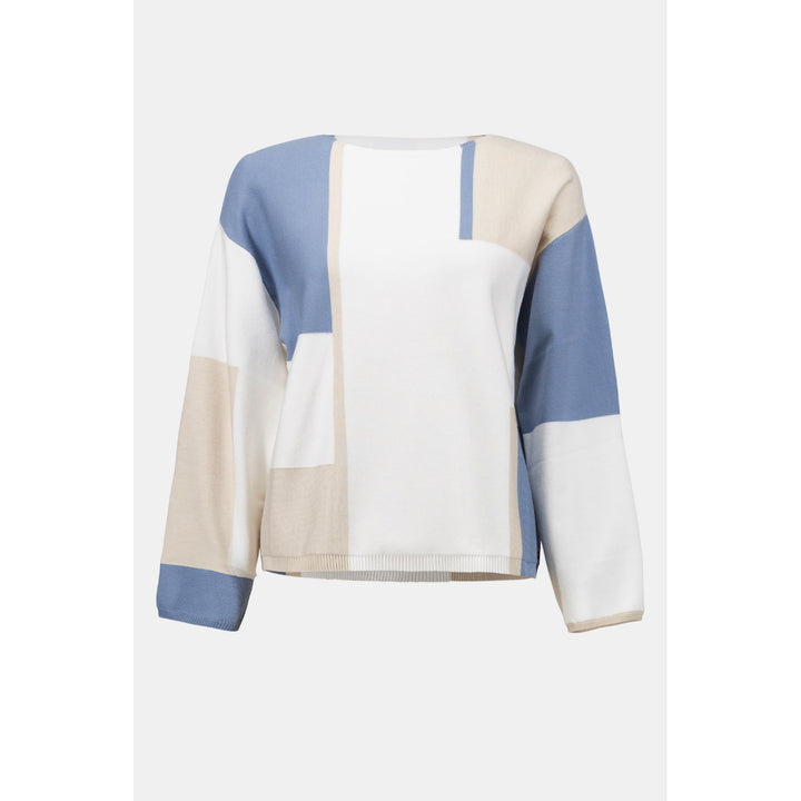 Pull color block en fil de viscose brossé