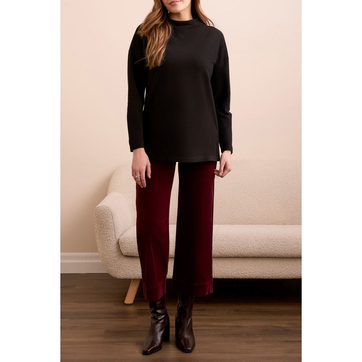 Tunique à col cheminée avec fente latérale