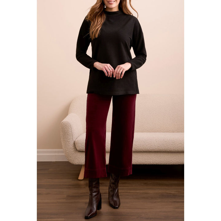 Tunique à col cheminée avec fente latérale