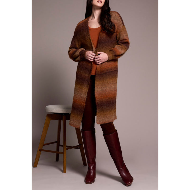 Long Cardigan w/ Puff Sleeve