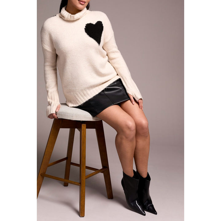 Suéter de cuello alto con intarsia