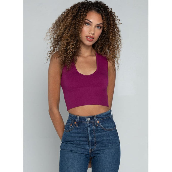 Crop top côtelé