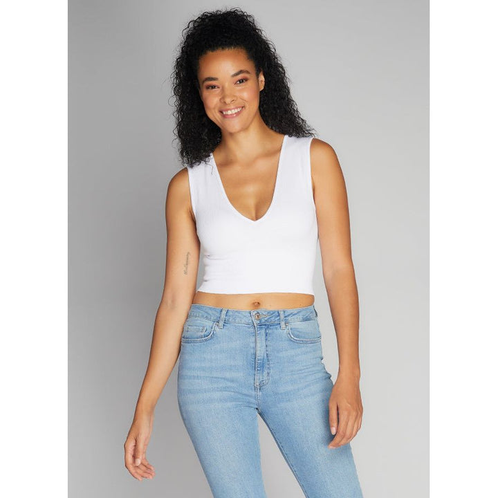 Crop top côtelé