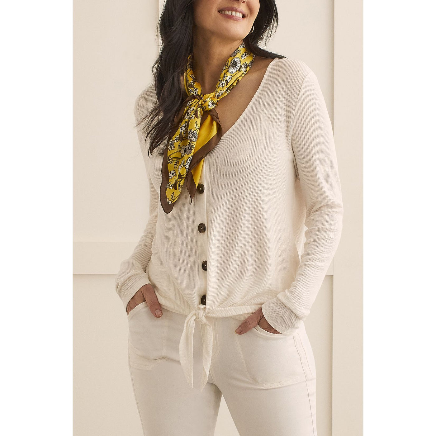 Waffle Top w/ Front Tie