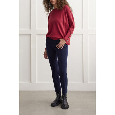 Crew Neck Top w/ Buttons
