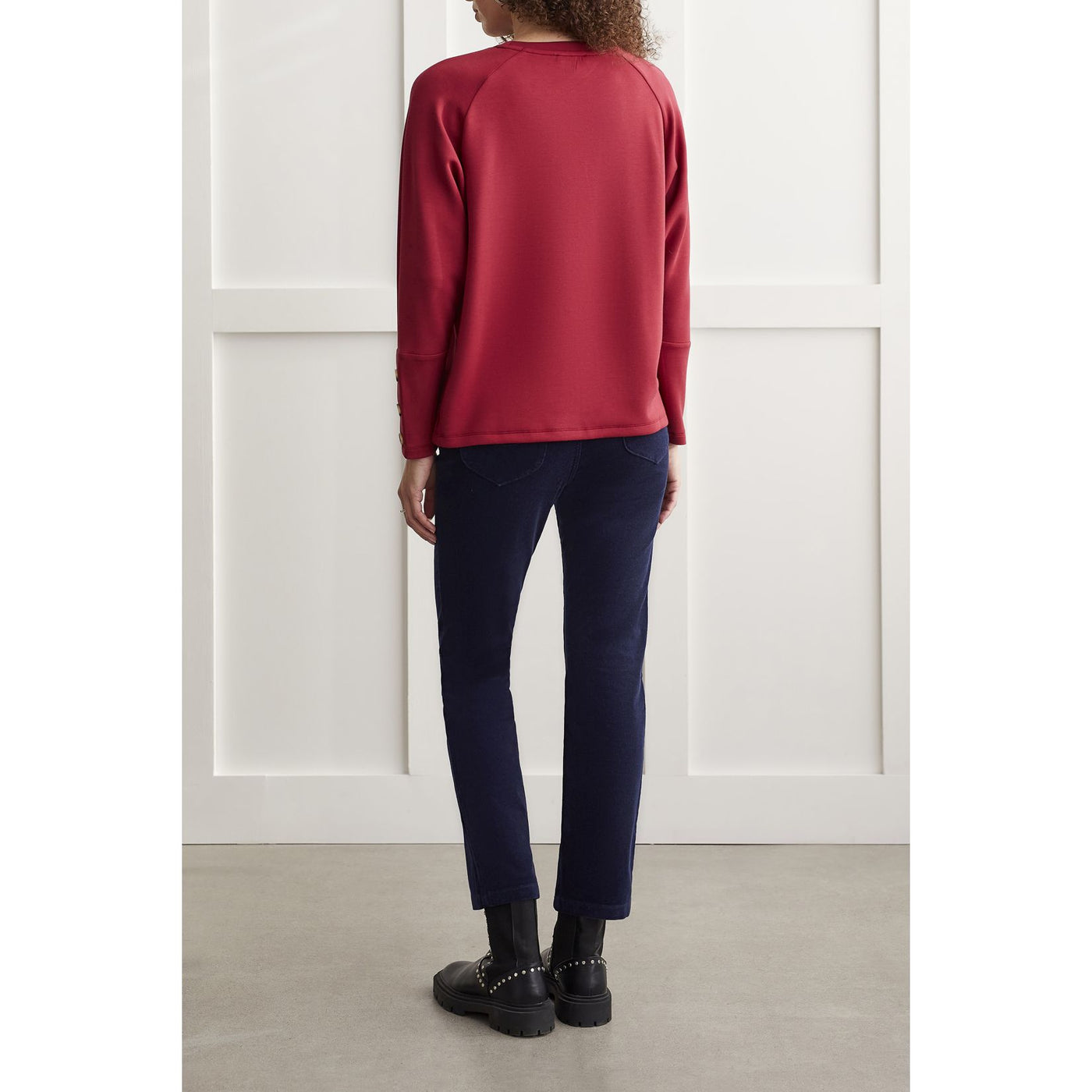 Crew Neck Top w/ Buttons