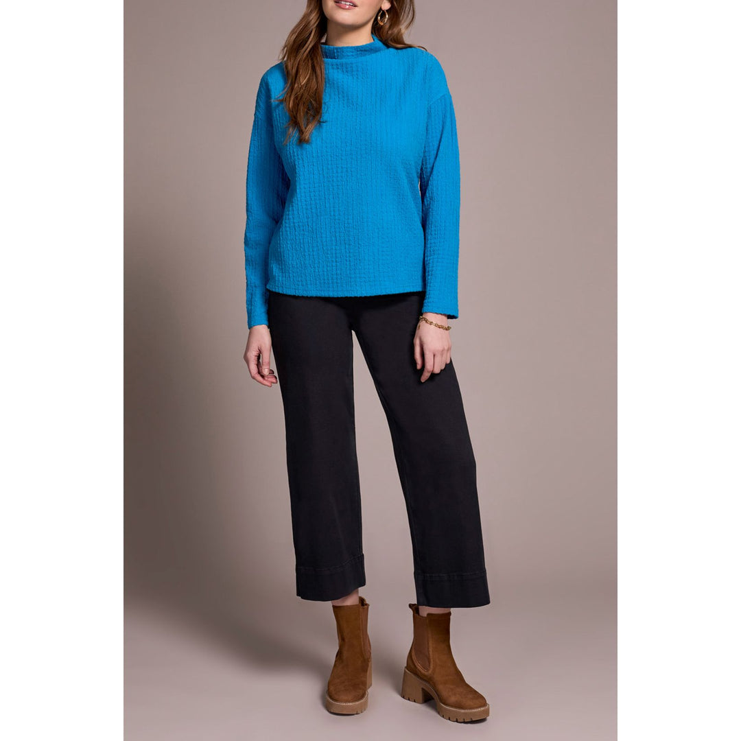 Haut en tricot léger à col cheminée et manches dolman