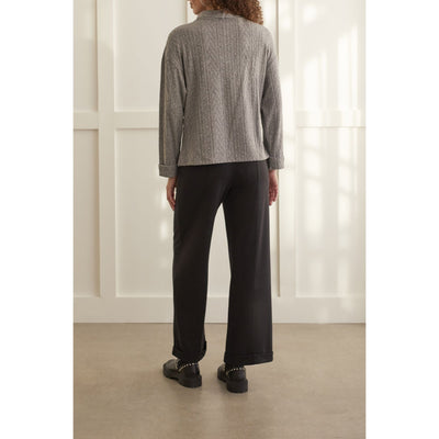 Soft Knit Funnel Neck Top w/ Buttons