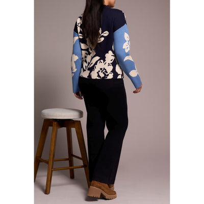 Pull col cheminée en jacquard