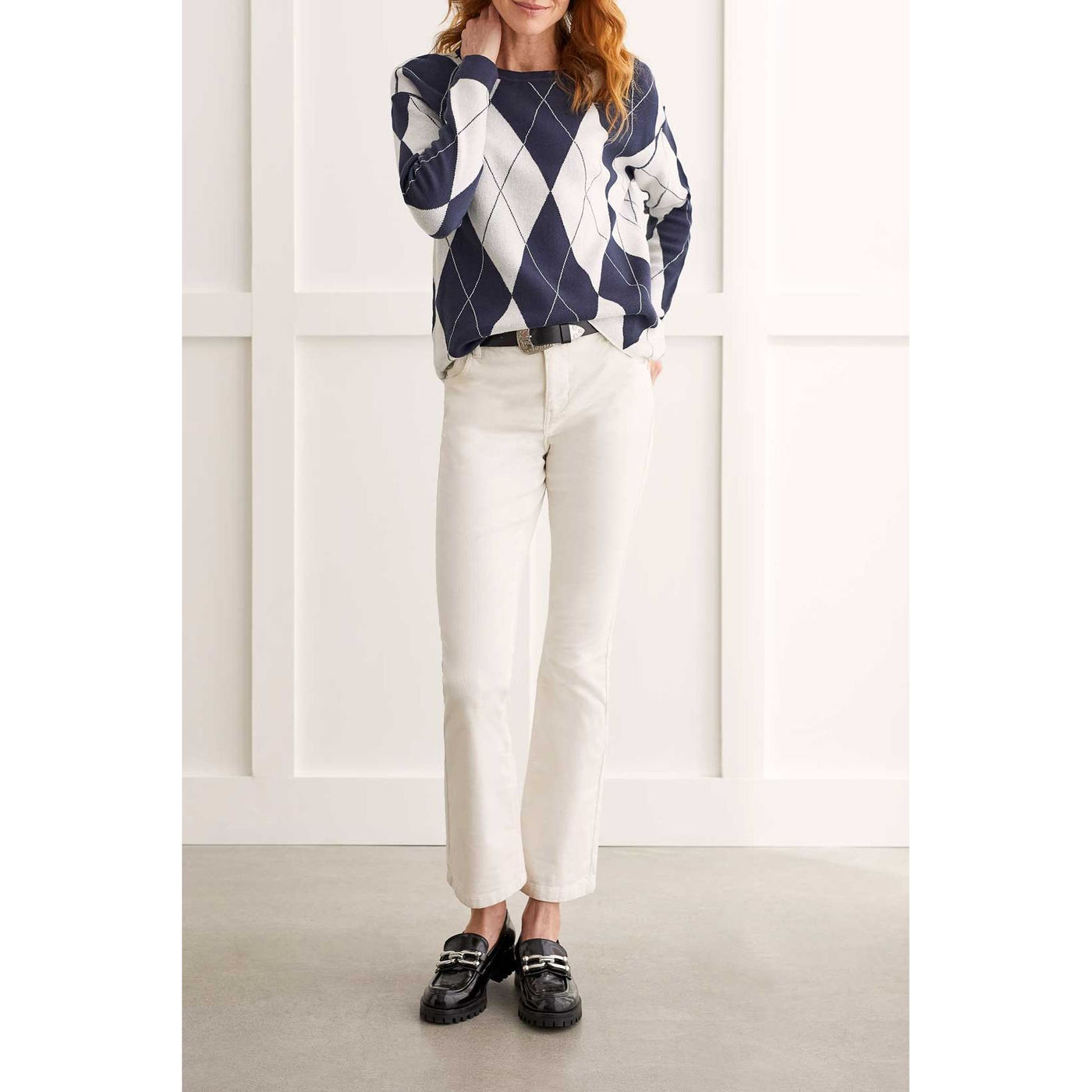 Reversible Cotton Crew Neck Sweater