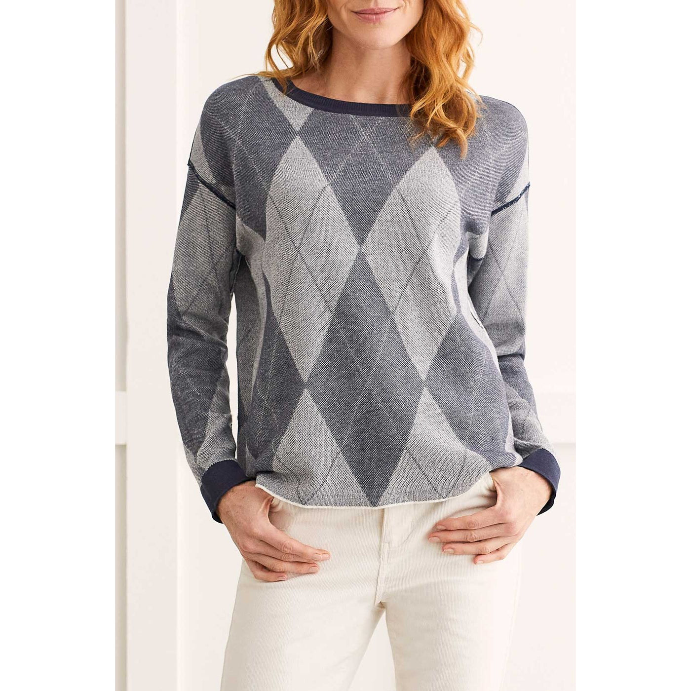 Reversible Cotton Crew Neck Sweater