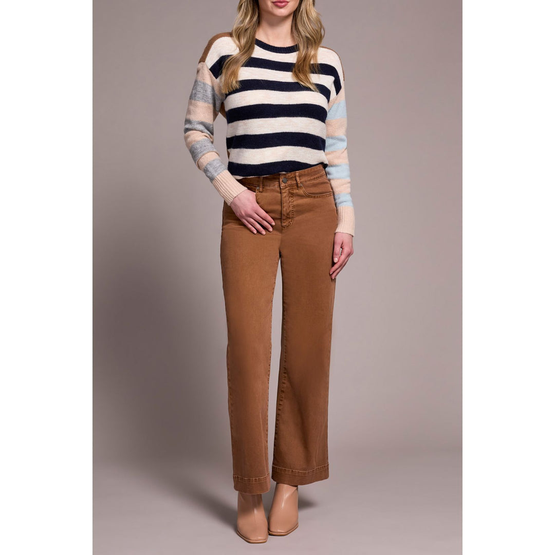 Pantalon large extensible et confortable avec braguette sur le devant
