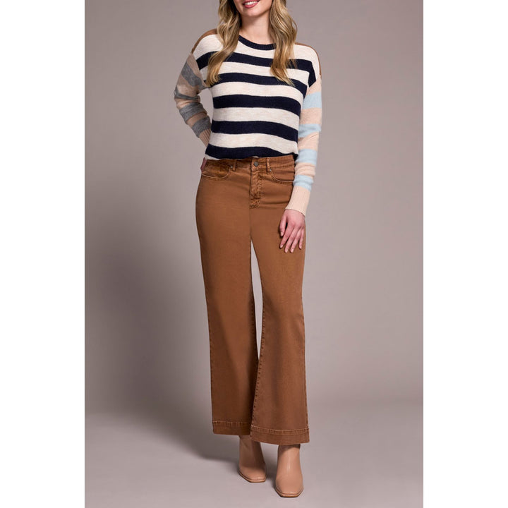 Pantalon large extensible et confortable avec braguette sur le devant