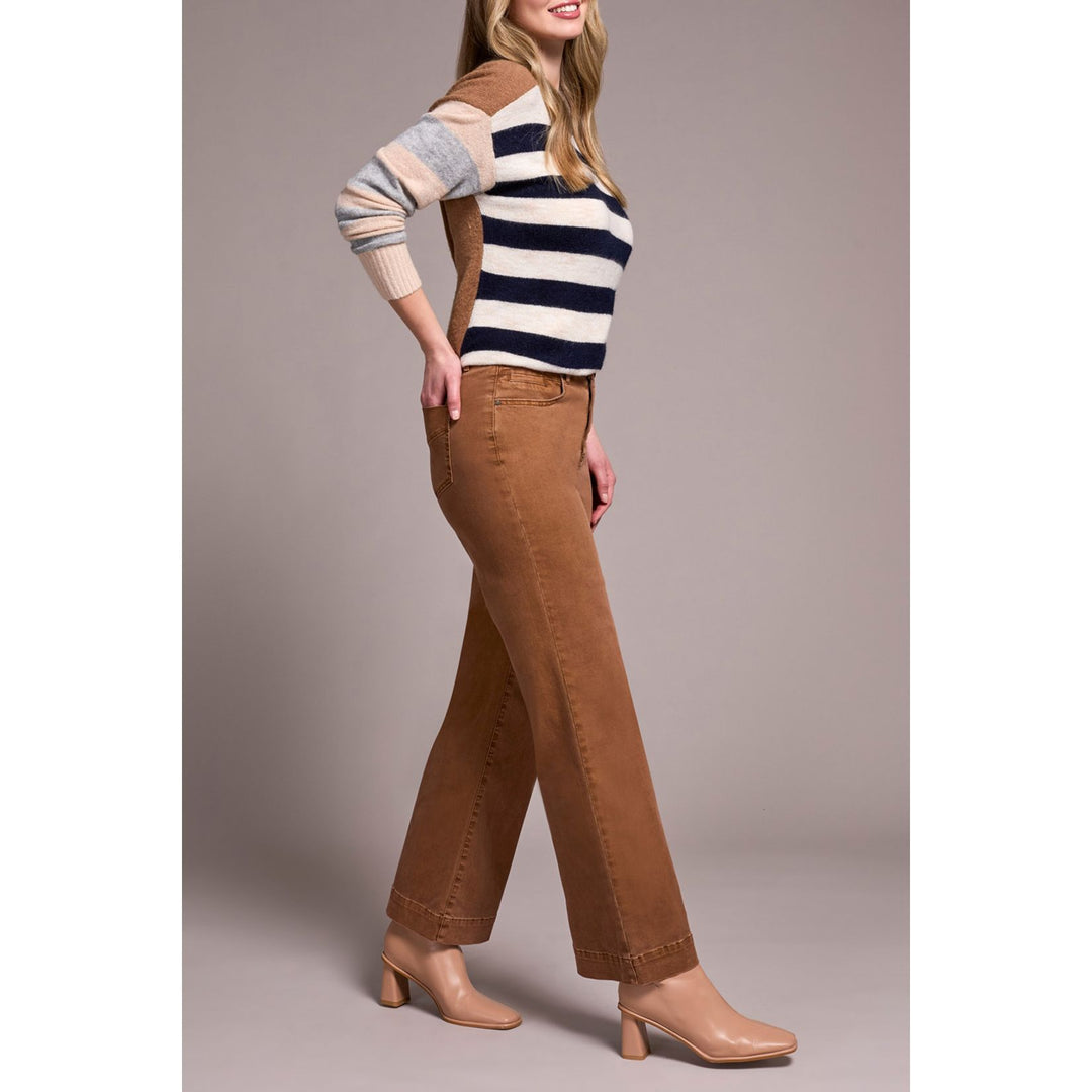 Pantalon large extensible et confortable avec braguette sur le devant