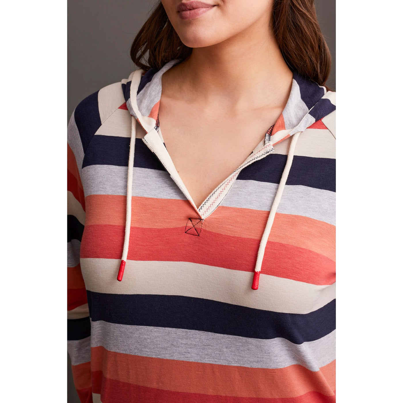 Striped Raglan Sleeve Hoodie