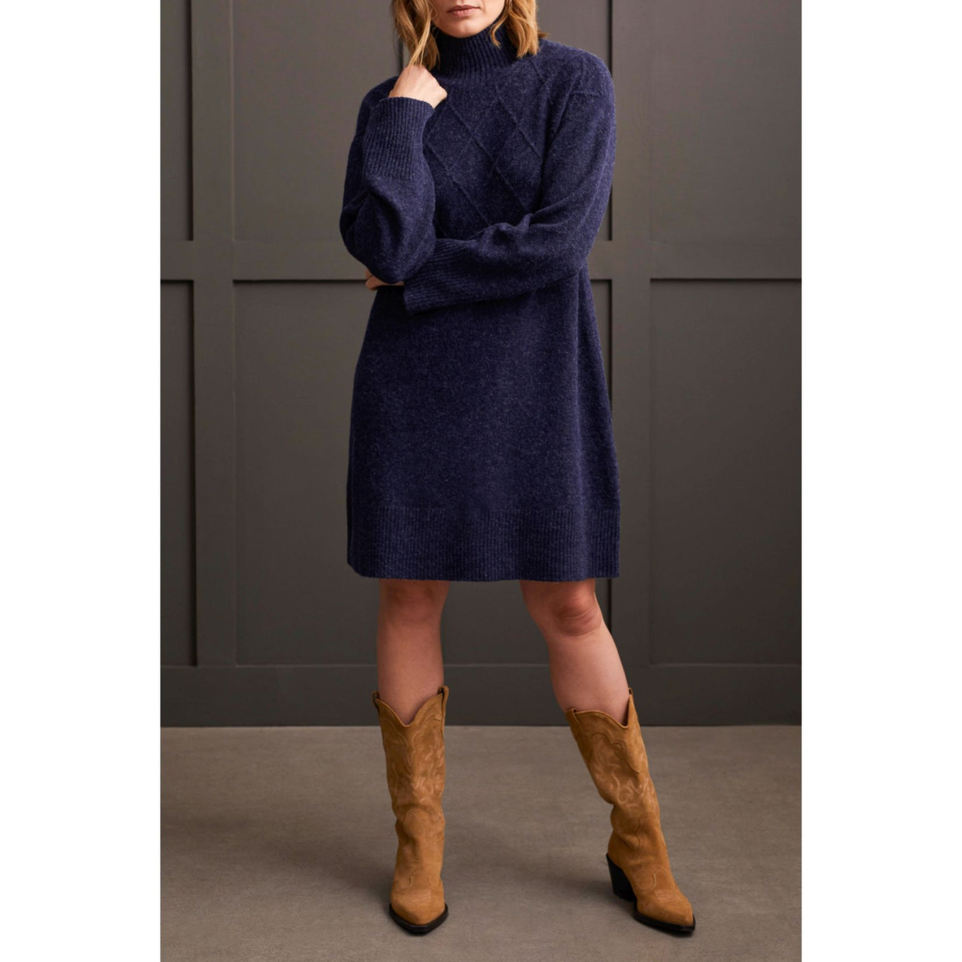 L/S Mock Neck Sweater Dress