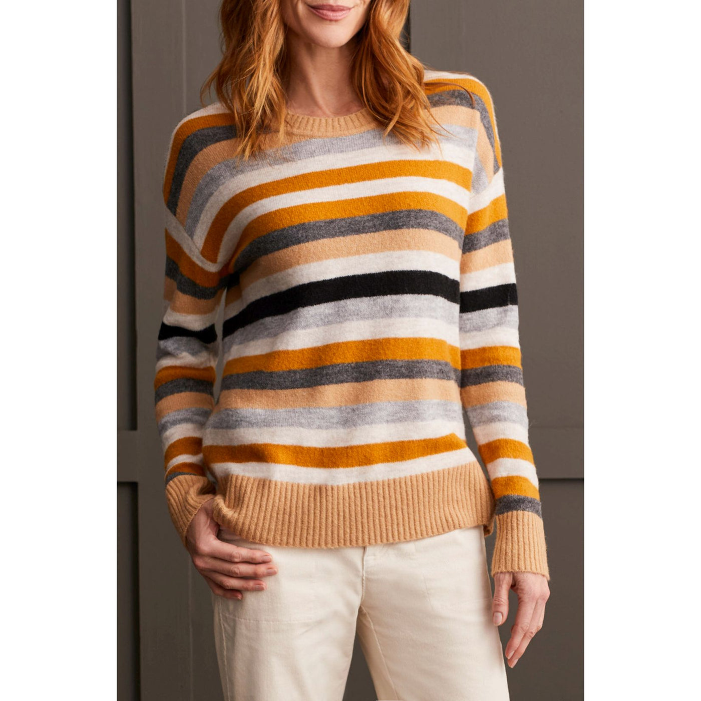 Crew Neck Striped Sweater