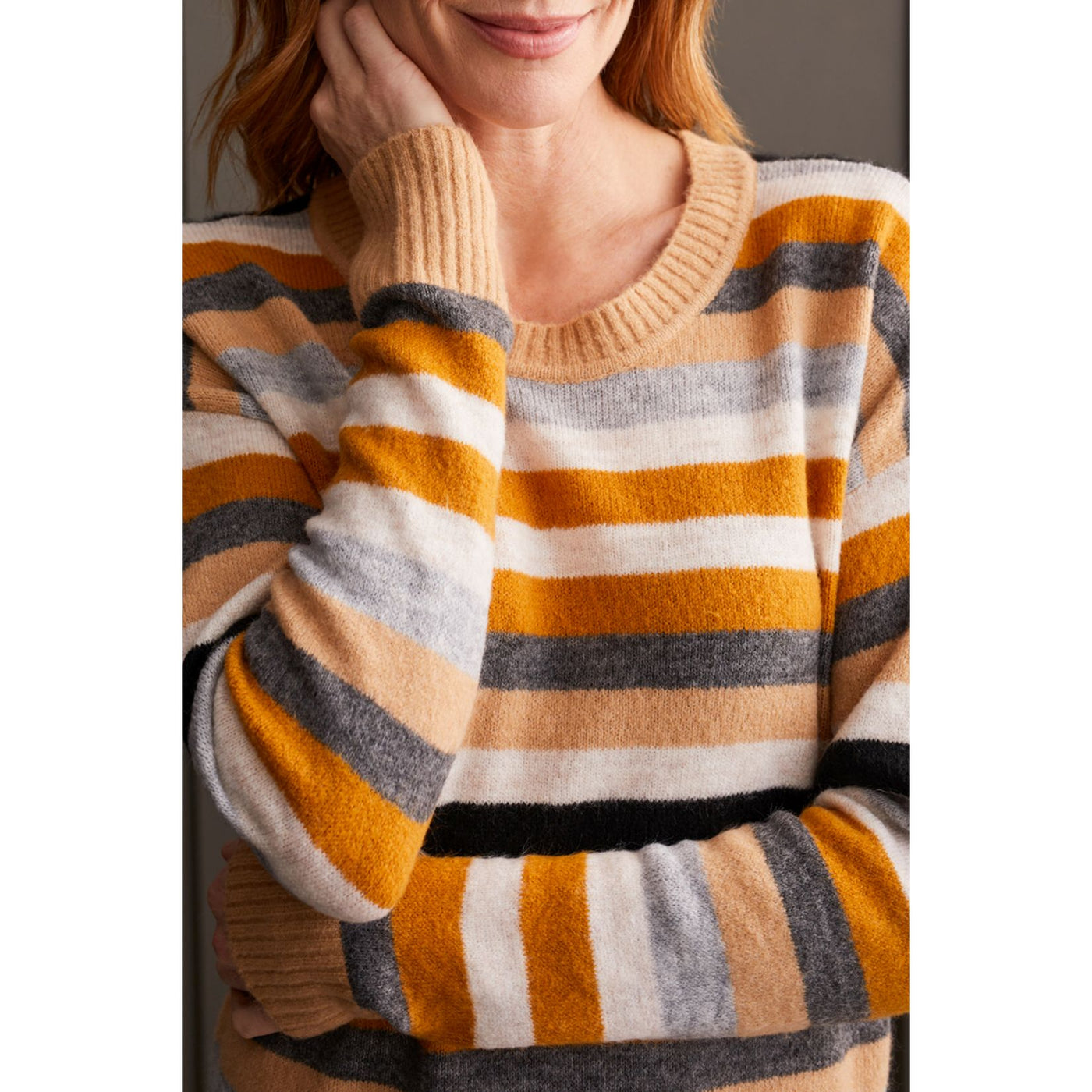 Crew Neck Striped Sweater