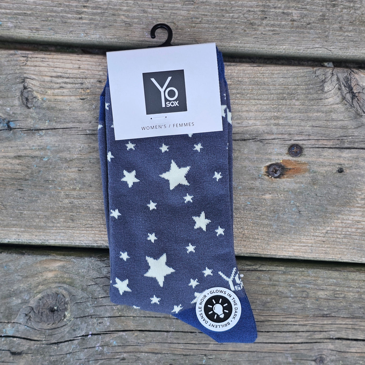 Women's Crew Sock, Stars (Glow in the Dark)