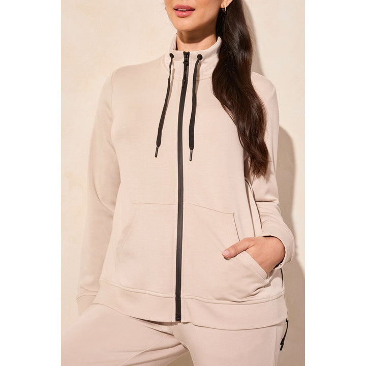 Cardigan texturé à col montant Techno Lux