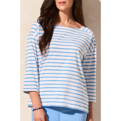 Striped Jersey Boat Neck Top