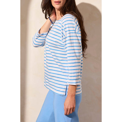 Striped Jersey Boat Neck Top