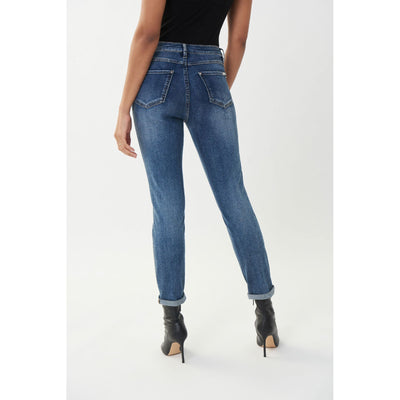 Slim Fit Cropped Jeans w/ Rolled Hem