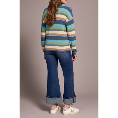 Combed Cotton U-Neck Waffle Sweater