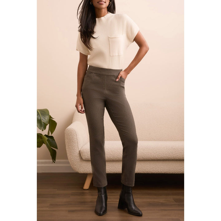Bengaline Luxe Pull-On Ankle Pants With Back Leg Seam