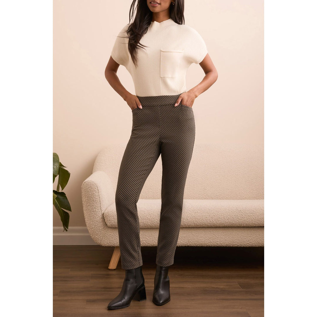 Bengaline Luxe Pull-On Ankle Pants With Back Leg Seam