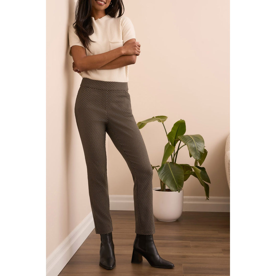 Bengaline Luxe Pull-On Ankle Pants With Back Leg Seam