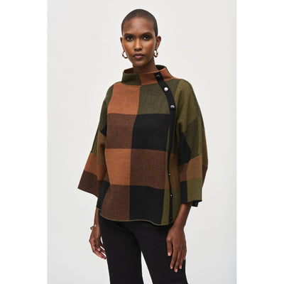 Plaid Jacquard Sweater Knit Top