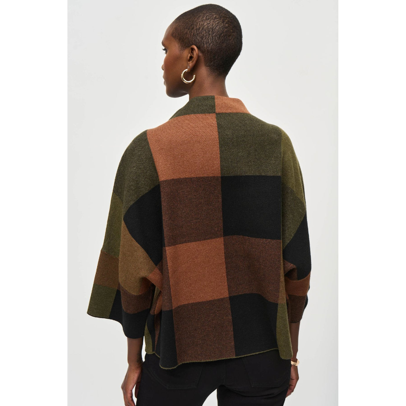 Plaid Jacquard Sweater Knit Top