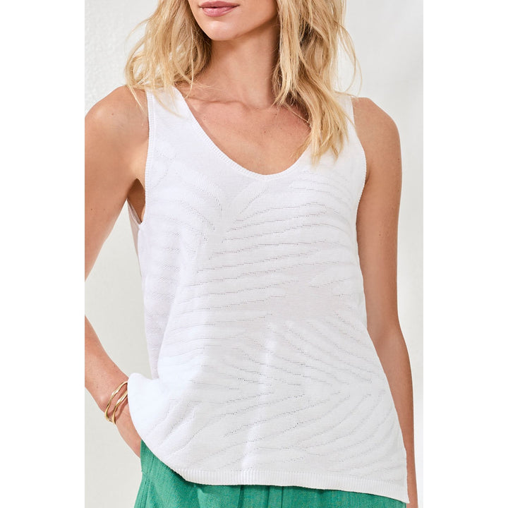 Combed Cotton Sleeveless V-Neck Sweater