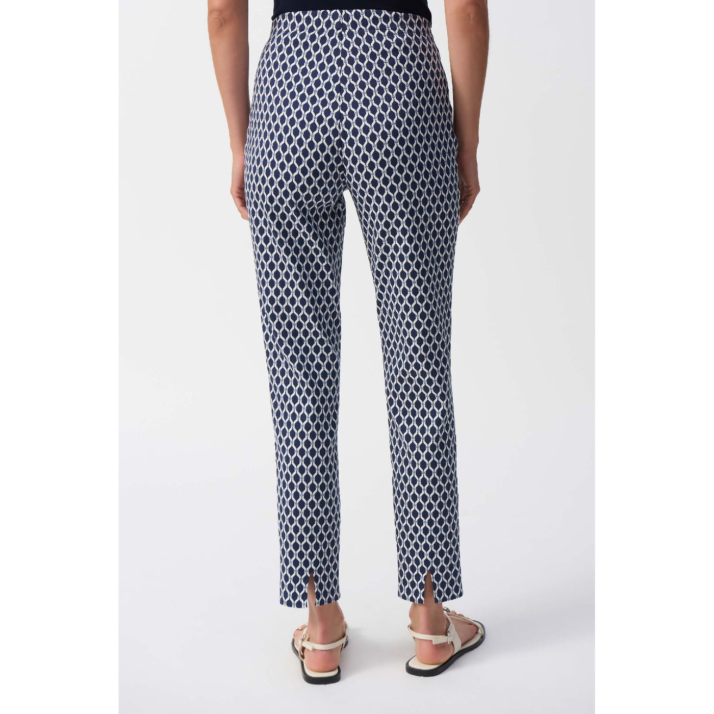 Jacquard Geometric Print Slim Fit Pants