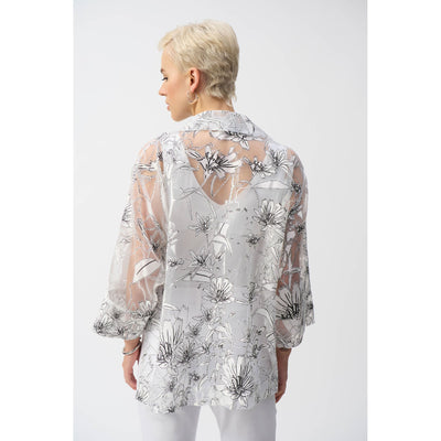 Organza Floral Print Boxy Cover-Up