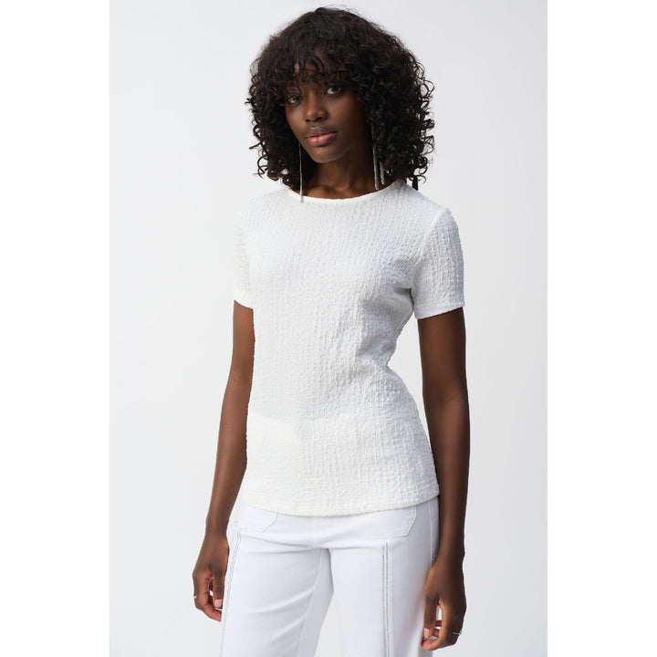 Puckered Knit Fitted Top